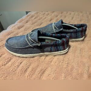 Hey Dude Men's Blue and Red Casual Shoes